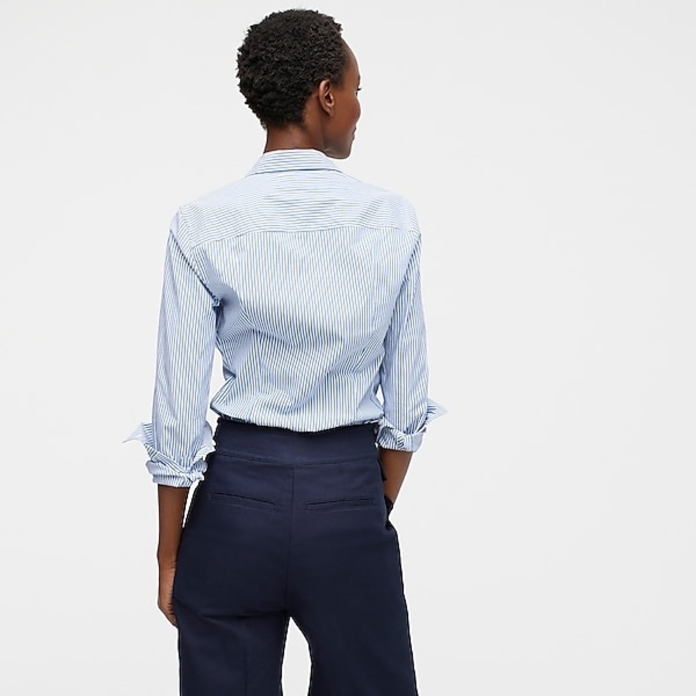 J.Crew Slim Stretch Perfect Shirt Blue Pinstripe - Picture 3 of 9